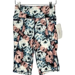NWT Jones New York Spandex High Waist‎ floral Biker Shorts Knee Length size s